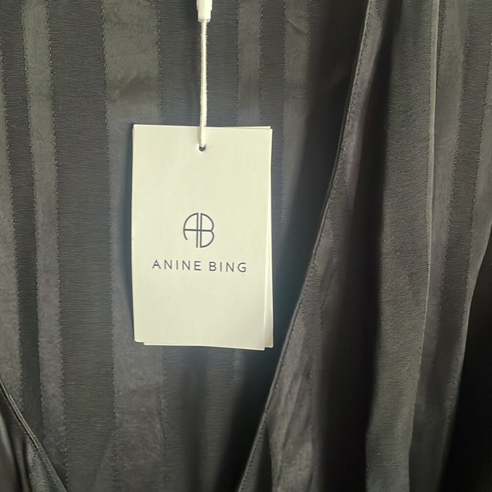 Anine Bing Penelope Dress Black Tonal Stripe - Picture 6 of 16